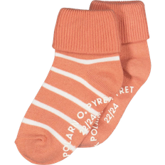 Polarn O. Pyret Socks With Non-Slip Nubs 2-pack - Coral Red