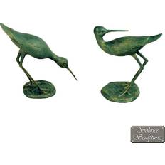 Solstice Sculptures Sandpipers Pair 31&29Cm