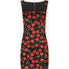 Dolce & Gabbana Short cherry-print satin dress