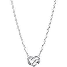 Pandora Women Necklaces Pandora Infinity Heart Choker Necklace - Silver/Transparent