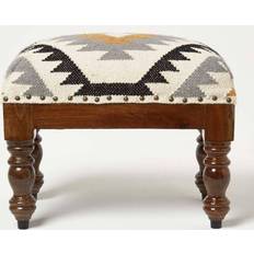 Homescapes Yellow & Gold Foot Stool