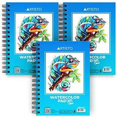 Aristo watercolor pads 5.5x8.5” pack of 3 90 sheets spiral bound acid-free p