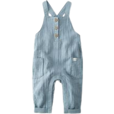 Carter's Baby Organic Cotton Gauze Overalls - Blue Creek