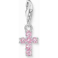 Thomas Sabo Silver CZ Pink Cross Charm