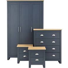 2 Seater - Blue Furniture Three Posts Kenneth Slate Blue Wardrobe 111.8x180cm 4pcs