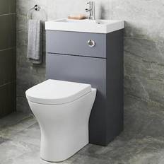 Artis 2 in 1 Back to Wall Toilet and Basin Combination Unit Grey Gloss 500mm Width