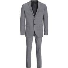 Jack & Jones Slim Suits Jack & Jones Solaris Super Slim Fit Suit - Grey/Light Grey Melange