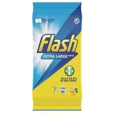 Hand Sanitisers Flash Strong and Thick Anti-Bacterial Wipes Lemon Pack of 406127
