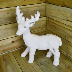 Koopman Snow Flocked Standing Reindeer With Iridescent Figurine