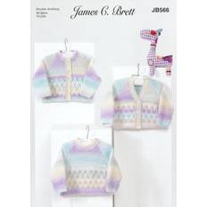 James Brett JB566 DK Knitting Pattern Baby Cardigan & Sweater