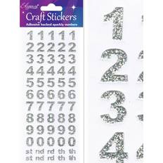 Eleganza Bold silver numbers glitter stickers invitations 25780