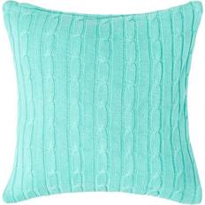 Homescapes Cotton Cable Knit Duck Cushion Cover Green