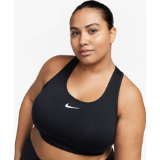 Nike Women's Plus Swoosh Support Sports Bra Black/White 2X