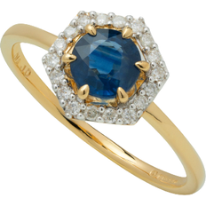 Gemondo Halo Engagement Ring - Gold/Sapphire/Diamonds