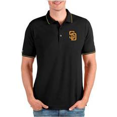 Antigua San Diego Padres Affluent Polo Black/Gold Black/Gold