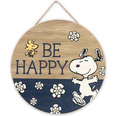 Peanuts Open Road Brands Snoopy Be Happy Round Fun Snoopy Sign Wall Decor