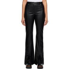 Hugo Boss Black Slit Faux-leather Pants