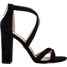 Zipper Heeled Sandals Faun - Black
