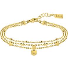 Hugo Boss Iris Layered Chain Bracelet - Gold/Transparent