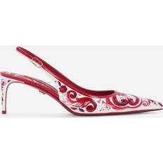 Dolce & Gabbana Printed polished calfskin slingbacks