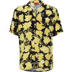 HUGO BOSS Men - Yellow Shirts HUGO BOSS Ellino Short Sleeve Shirt Bright Yellow