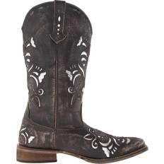 Roper Laser Cut Metallic Underlay Boot W - Tan/Silver