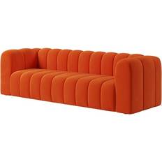 Homary Modern Orange Sofa 223cm 3 Seater