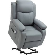 Black leather recliner chair Homcom Electric Power Lift Armchair 106cm