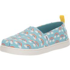 Blue Espadrilles Children's Shoes Toms Girls Alpargata Loafer Flat, Blue Glow-in-Dark Rainbows, Big Kid