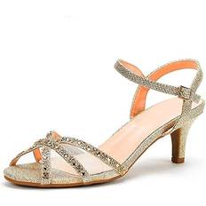 Best Heeled Sandals Where's That From Womens Jillian Diamante Mesh Strappy Heel Champagne Gold Glitter