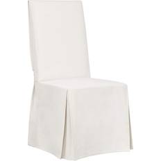 Sure Fit Essential Twill Scotchgard Relaxed Box Seat Loose Chair Cover White