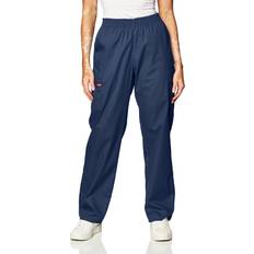 Dickies Women's Signature Elastic Waist Scrubs Pant, Navy, Petite