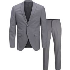 Men - Viscose Suits Jack & Jones Franco Slim Fit Suit - Grey/Light Grey Melange