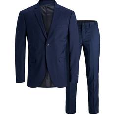 Men - Viscose Suits Jack & Jones Franco Slim Fit Suit - Blue/Medieval Blue