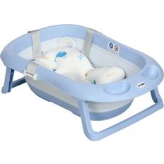 Best Bath Support Foldable Baby Bathtub with Non-Slip Support Legs Blue