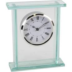 Silver Table Clocks Wm. Widdop Glass Bezel Mantel Table Clock