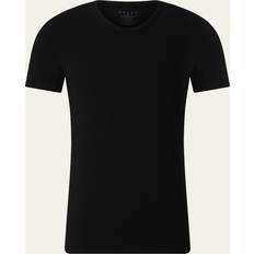 Cotton Base Layer Tops Falke Men's Cotton-Stretch Crewneck T-Shirt Black
