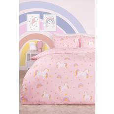 Dreamscene Unicorn Star Duvet Cover with Pillowcase Blush