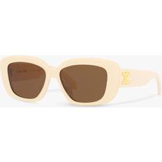 Celine White CL40216U Triomphe Acetate Rectangular-frame