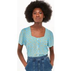 Whistles Floral Crescent Top, Blue/Multi