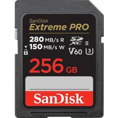 SanDisk 256 GB - SDXC Memory Cards & USB Flash Drives SanDisk Extreme PRO SDXC Class 10 UHS-II U3 V60 280/150MB/s 256GB