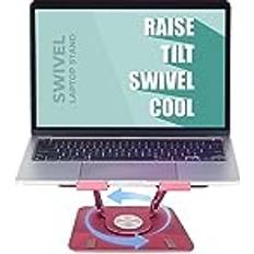 Uncaged Ergonomics Laptop Stand: Adjustable Cooling Swiveling Pink