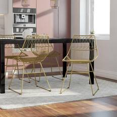 CosmoLiving by Cosmopolitan Astrid Single Geometric Wire Kitchen Chair