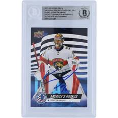 Upper Deck Spencer Knight Florida Panthers Autographed 2021-22 National Hockey Card Day America Rookies #USA-3