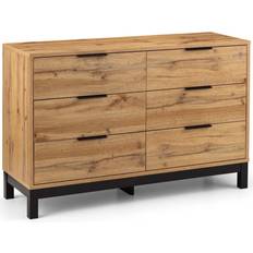Black Chest of Drawers Julian Bowen Bali 6 Wide Chest of Drawer 120x77cm