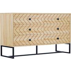 Black Chest of Drawers Homcom Sideboard Cabinet with Zigzag Design Chest of Drawer 120x71cm