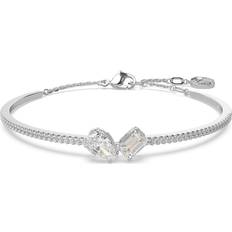 Swarovski Mesmera bangle, Mixed cuts, White, Rhodium plated