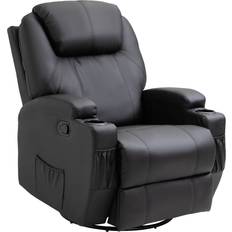 Black leather recliner chair Homcom 8-Point Recliner Chair Armchair 109cm