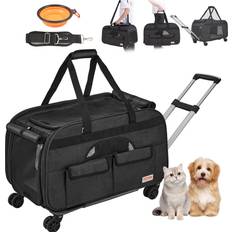 VEVOR Large Dog Cat Carrier with Wheels Rolling