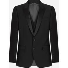 Dolce & Gabbana Black Virgin Wool Formal 3 Piece Suit